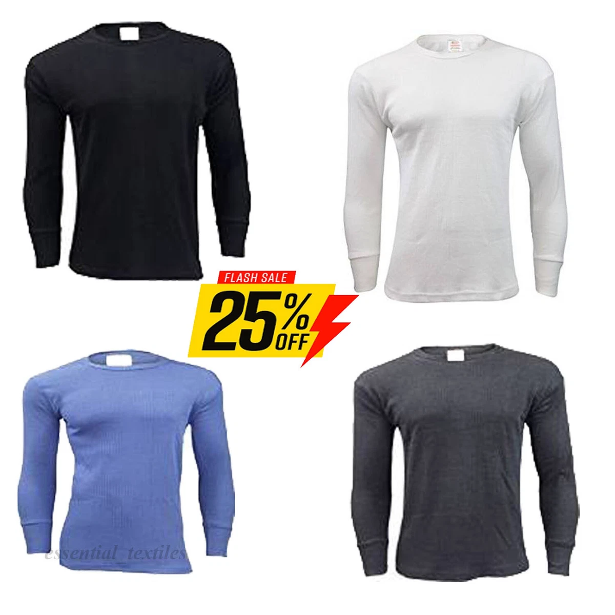 Pack of 3 Men's Extreme Hot 0.45 Tog Thermal Underwear Long Sleeve