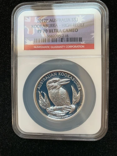 2012-P $1 Silver Australia Kookaburra High Relief NGC PF70UC 