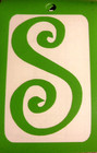 CURLZ Monogram Letter 2-1/2" Tall GREEN Decal Sticker - S