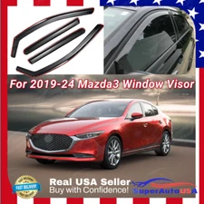 Fits Mazda 3 Sedan 2019-2024 In-Channel Window Visors Sun Guards Weather Shields