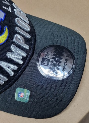 Los Angeles RAMs New Era 9 Forty Super Bowl LVI 2020 Champions Black Cap NWT - Picture 6 of 8