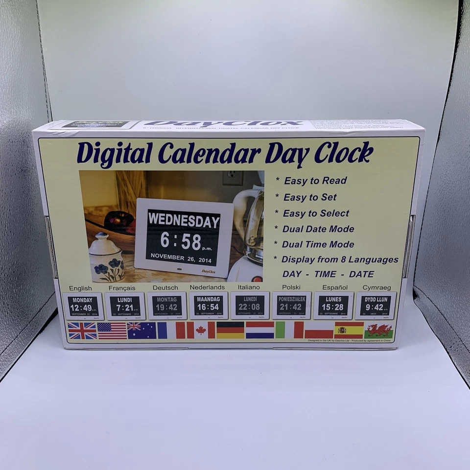 DayClox Pérdida de Memoria Calendario Digital Internacional Día Reloj Foto 3 de 4