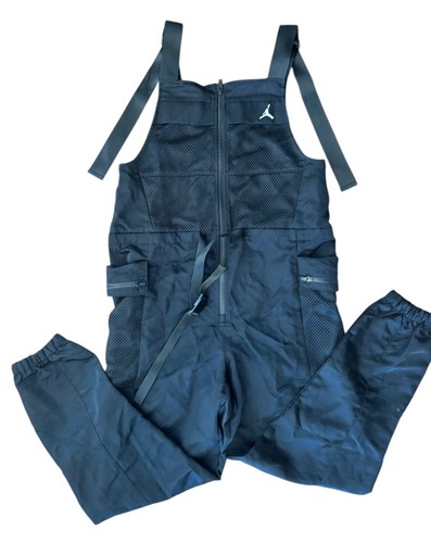Nike Air Jordan Jumpsuit Womens Small Black Utility Flight Overalls Y2K Gorpcore - Picture 2 of 10