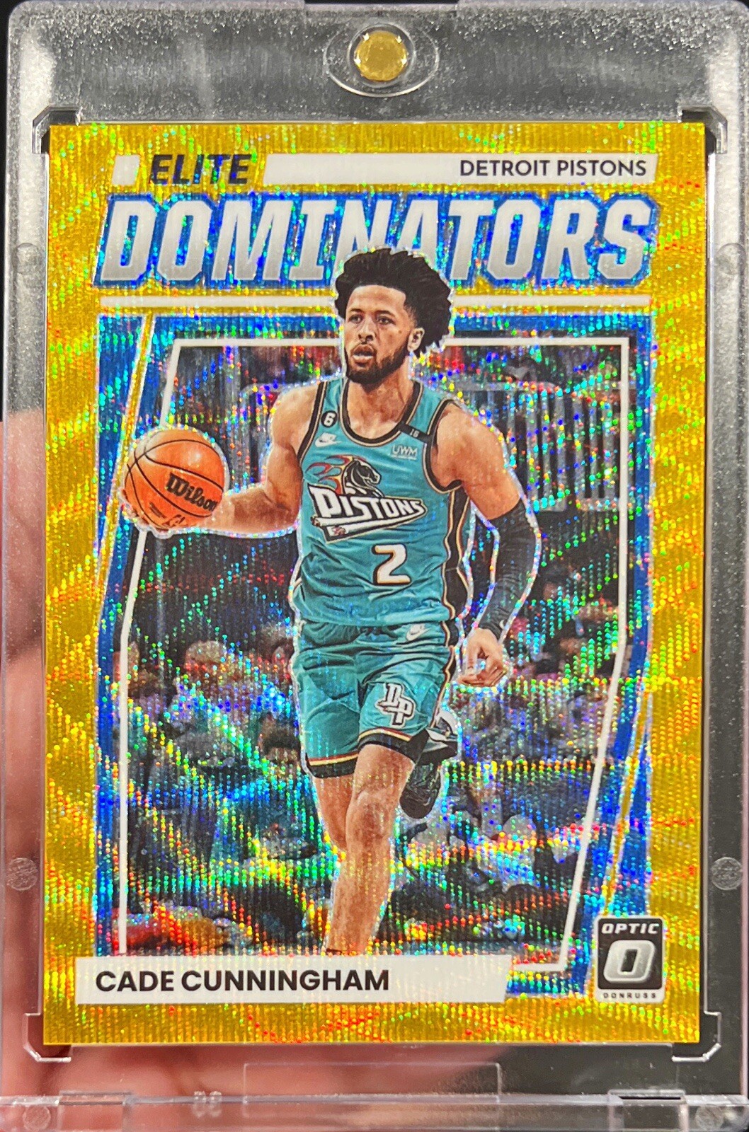2022-23 Optic Cade Cunningham Elite Dominators GOLD Wave Prizm /10 Card #20 SP