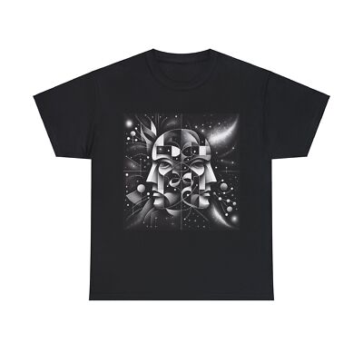 Unisex Adult T Shirt Art Deco Duality Mask Abstract Cosmos Museum Gallery Black