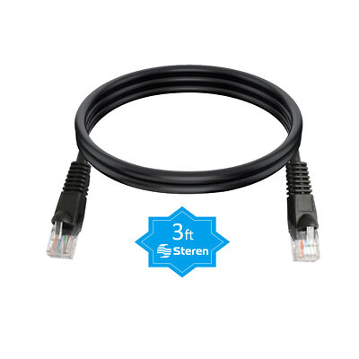 Steren 3ft Cat5e Patch Cord Non-Booted UTP cULus Black