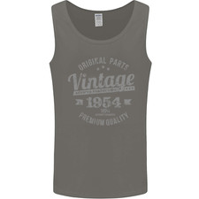 Vintage Year 71st Birthday 1954 Mens Vest Tank Top Charcoal