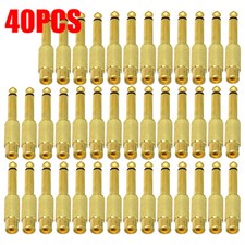 LOT 40PCS 6.35mm 1/4" Male Mono Plug To RCA Female Jack Audio Adapter Connector