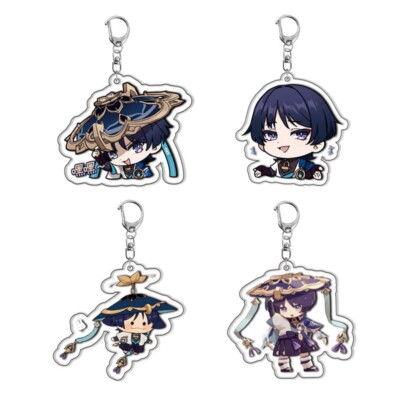 Genshin Impact Wanderer Anime Acrylic Keychain Bag Pendant Keyring Cartoon Gift