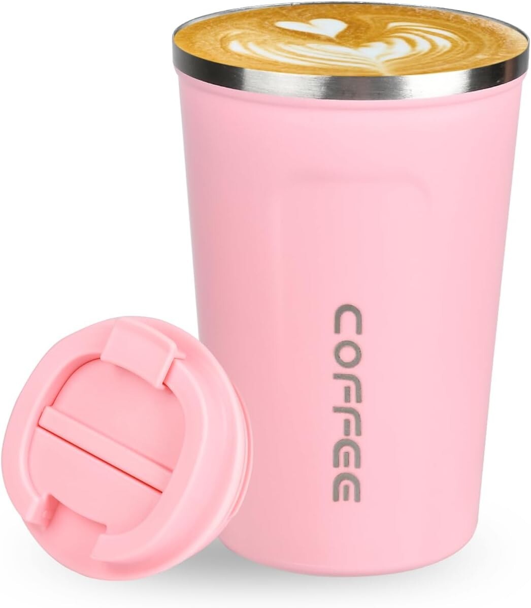 Coffee Travel Mug 380ml Insulated Lid Stainless Steel Thermaol Mug