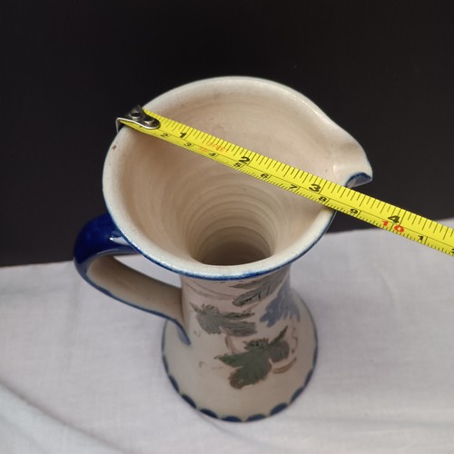Betschdorf Alsace Pottery Pitcher Grapes 7.5 Inches Ceramic Stamped & Signed - Picture 7 of 13