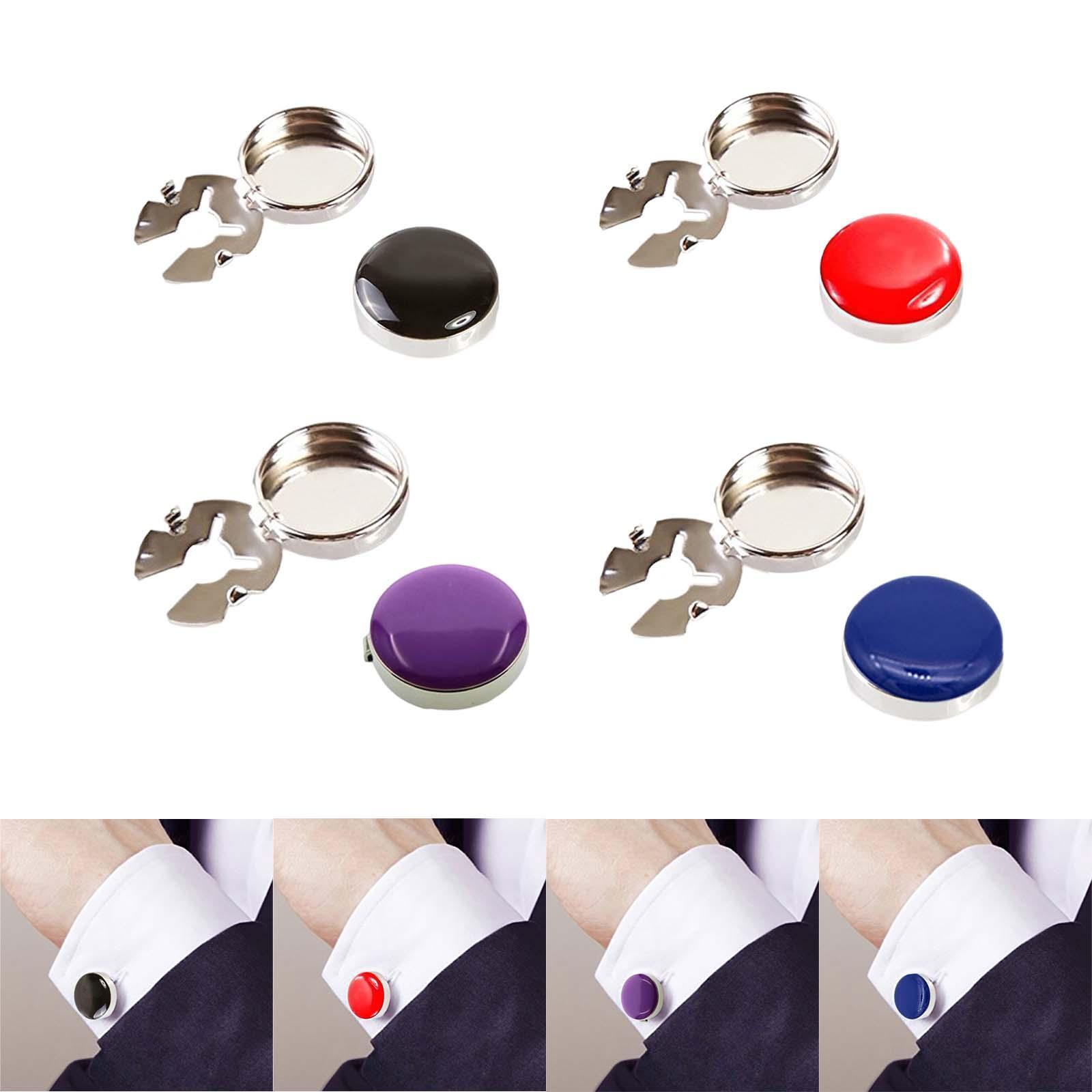 2Pcs Metal Men Cufflinks Formal Shirts Decor Suit Round Cuff Button