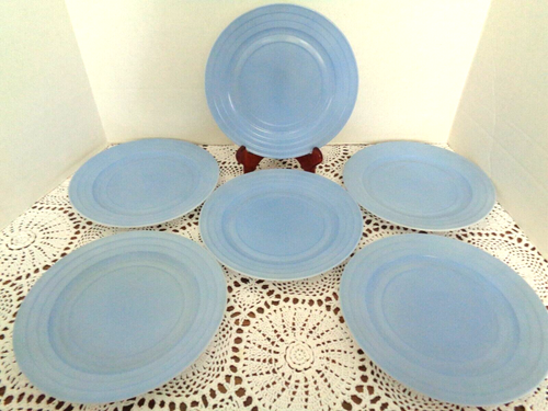 Hazel Atlas Moderntone Pastellblau Teller - Platonit - 7 Zoll (6) - Bild 3 von 4