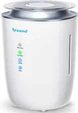 BIZOND Ultrasonic Humidifier Ultra Quiet - Warm and Cool Mist Humidifier for Bed