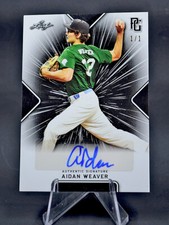 2021 Leaf Perfect Game National Showcase Blank Back Aidan Weaver BLACK 1/1 Auto