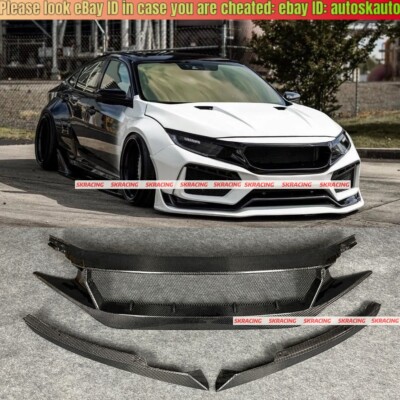 Fit 2016-21 Honda Civic 10th Gen FK8 Type R T-R Style Front Grille