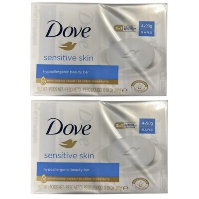 2x Dove Sensitive Skin Hypoallergen Beauty Bar Soap (8 Seifen insgesamt)
