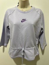 Nike Sportswear Girl's Size L Purple Chalk 3/4 Sleeve Sweatshirt 60 NWT DA1395