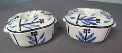 NWOT Rice Dishes 4 Pcs - 2 Casserole Dishes with Lids - Oriental w/ Bird  aa4 lm