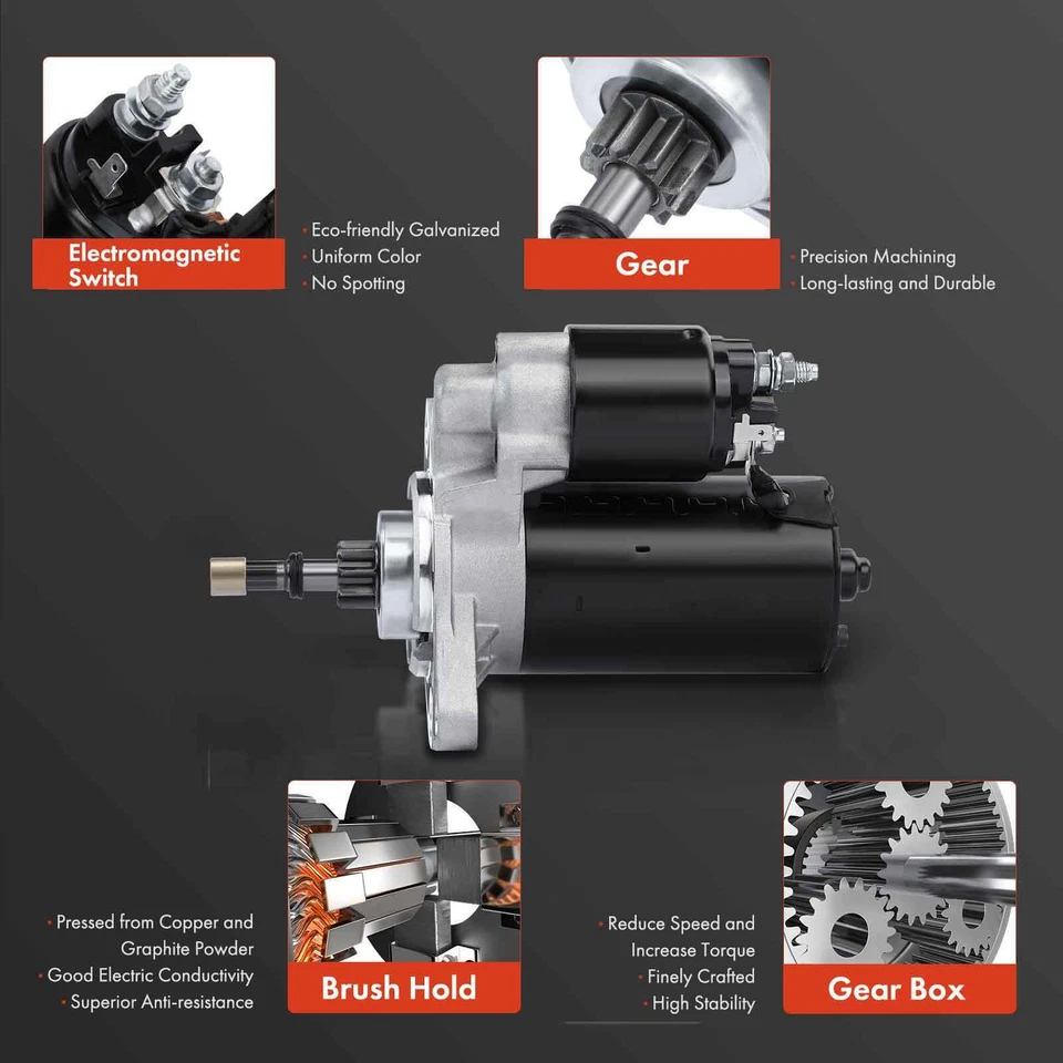 Motor De Arranque Para Volkswagen Golf Jetta 85-92 Passat Corrado Cabriolet 1.4KW 9T Foto 4 de 4