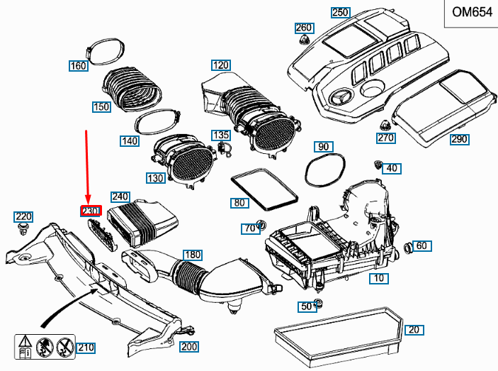 MERCEDES-BENZ E W213 Air Intake Control System A2055000016