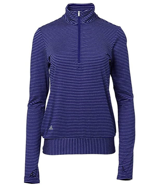Пуловер для гольфа Adidas Womens Advantage на молнии 1/4, Mystery Ink, большой размер