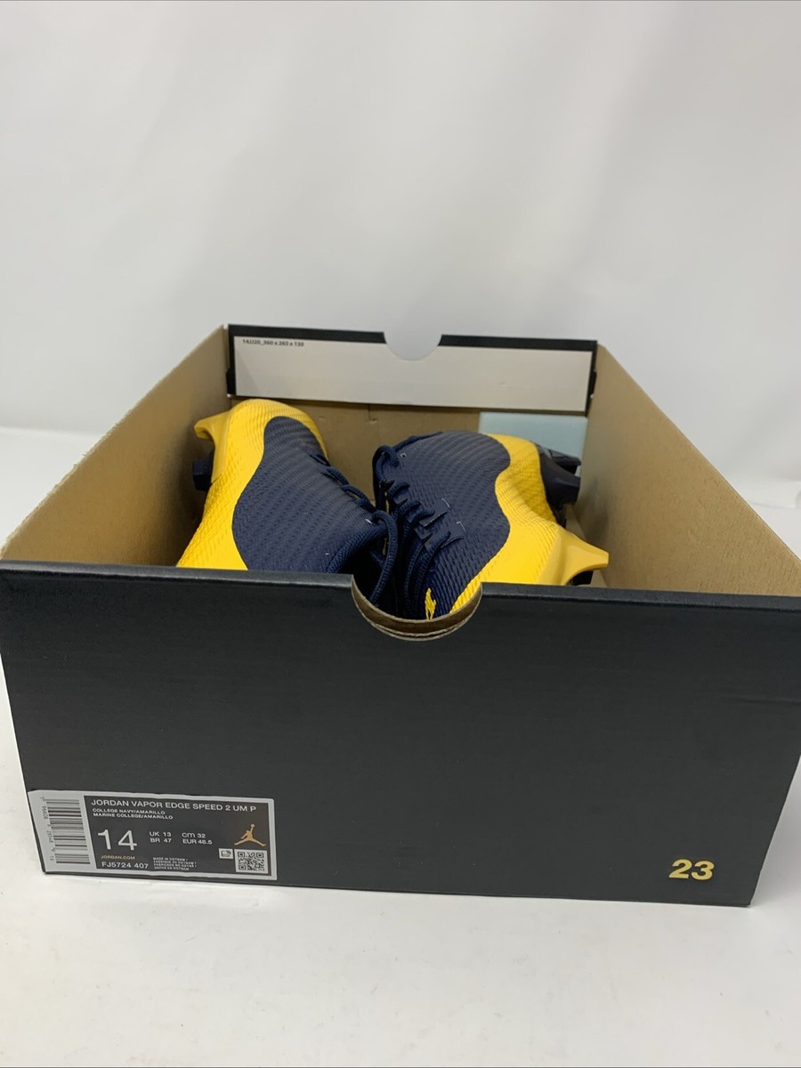 Air Jordan Vapor Edge Speed 2 Michigan Wolverines Cleats PE 