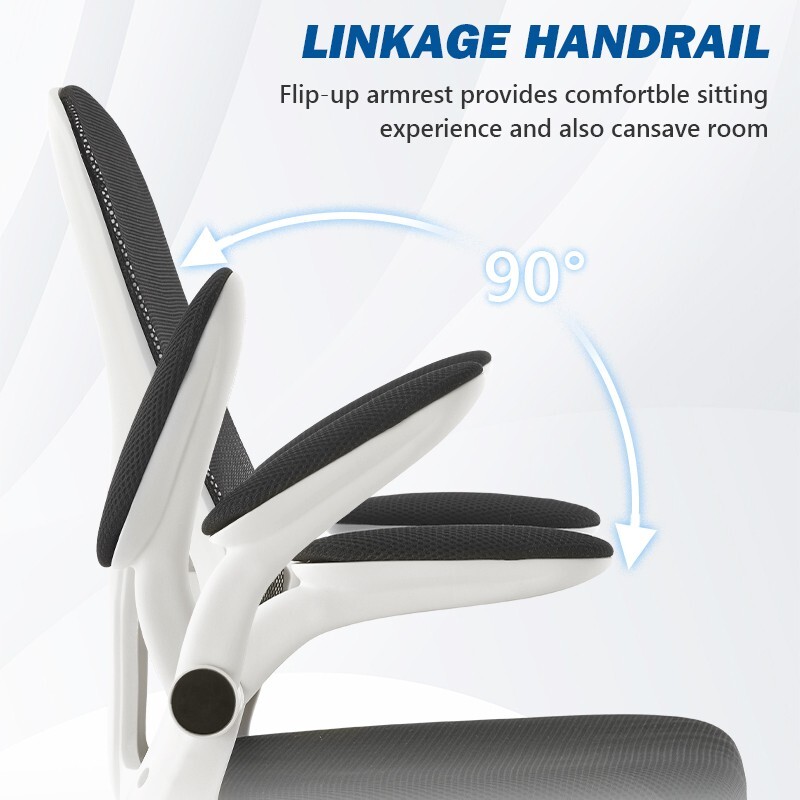 White Office Chair Computer Desk Chairs Back Mesh Ergonomic Swivel Gas