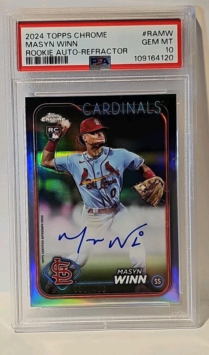2024 Topps Chrome #RA-MW Masyn Winn RC Auto Refractor /499 PSA GEM 10.