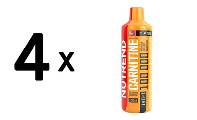 4 x Nutrend Carnitine 100 000, Sour Cherry - 1000 ml. (21,24 EUR/L)