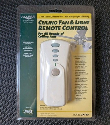 Hunter Universal 27185 Ceiling Fan & Light Remote Control White New Sealed 