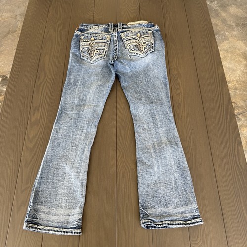 Rock Revival Stivaletto Jeans Donna 28x29 Blu Chiaro Impreziosito Denim Elasticizzato *Leggi - Foto 20 di 21