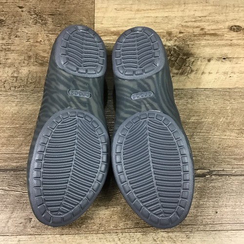 Neu mit Etikett Crocs Damengröße 5 schwarz/grau Zebramuster Ballerinas - Bild 2 von 9