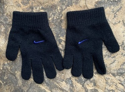Nike Youth Winter Gloves. Black. Used. Blue Swoosh. 