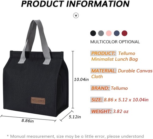 TELLUMO Lunch bag, Insulated Bag for Women Men Large Box Dark - Picture 5 of 6