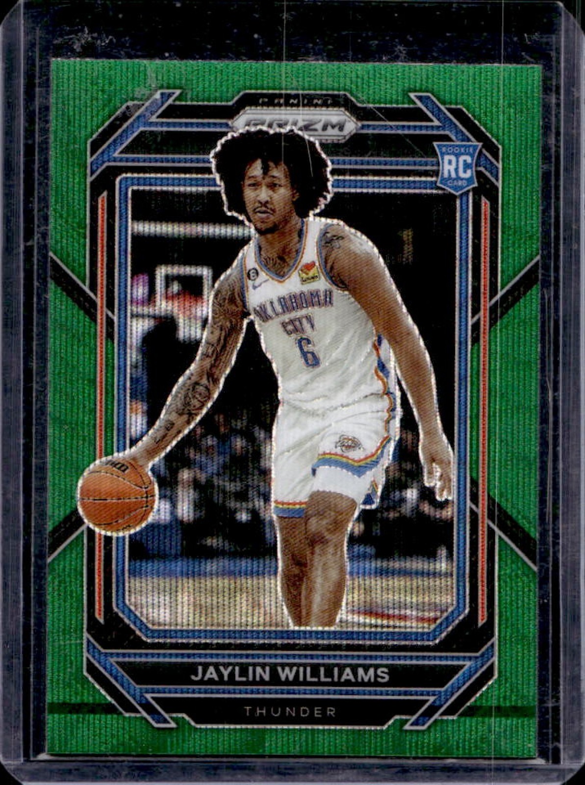 2022-23 Panini Prizm Jaylin Williams RC Prizm Green Wave Rookie #247 Thunder