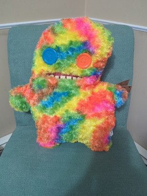 Fuggler Bigg Fugg Multi Rainbow Monnster  Zuru 18 Inch Plush With Teeth NWT