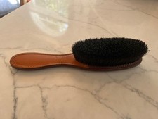 VINTAGE LEATHER AND HORSEHAIR GENTLEMEN'S VALET BRUSH FOR CLOTHING --- VERY FINE
