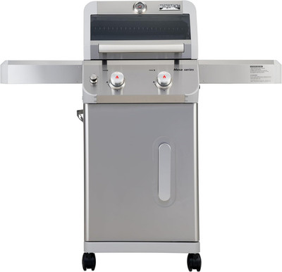 2-Burner Stainless Steel Liquid Propane Gas Grill, Two Foldable Shelves Patio Ga