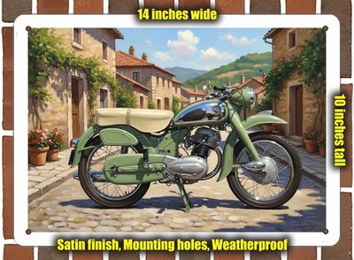 Metal Sign - 1957 NSU 250 Max Spezial Oil Painting - 14x10