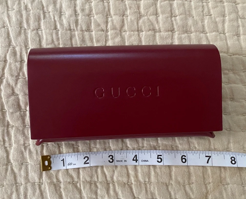 Authentic GUCCI Burgundy Wine Eyeglasses & Sunglasses Chic Designer Case - Image 4 of 4