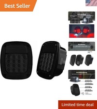 Smoked Square Rear Combination Tail Lights Lamps Assembly Replacement For 197...
