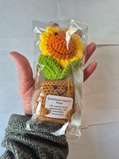 Handmade Crochet Emotional Support Sunflower Plant in Pot – Soft Plush Gift New