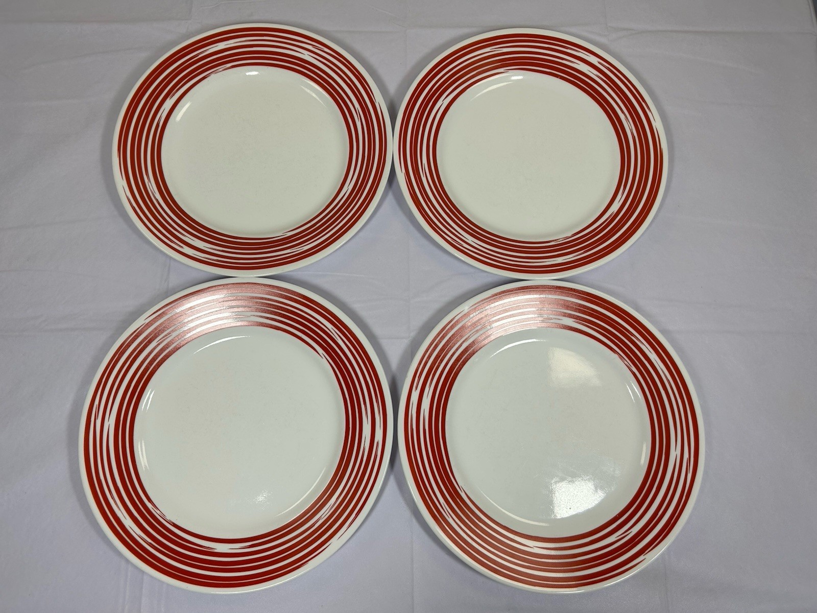 Corelle Strokes of Color Cranberry Red Corning Dinner Plates 10 3/4