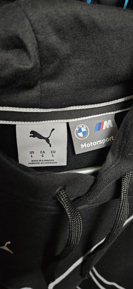 Sudadera con capucha Puma BMW M Motorsport para hombre talla grande capucha de algodón negra 20 % reciclada Foto 2 de 3
