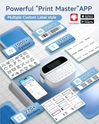 M950 Rechargeable Bluetooth Label Maker with QWERTY Keyboard M950 Rechargeable Bluetooth Label Maker with QWERTY Keyboard