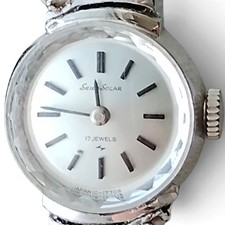 Made in Japan SEIKO SOLAR 10-0820 Ladies Manual Wind 17 Jewels Silver Vintage
