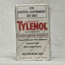 90s New Safety Seal Wrapped Infant Tylenol NonIngestible Medical Collectible