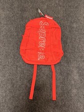 Supreme Nylon Logo Backpack Red/Black 24L Fits 15" Laptop 5 Pockets Zip
