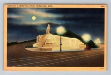 Hollywood, CA-California, Hollywood Bowl Entrance Night Vintage c1948 Postcard Hollywood, CA-California, Hollywood Bowl Entrance Night Vintage c1948 Postcard